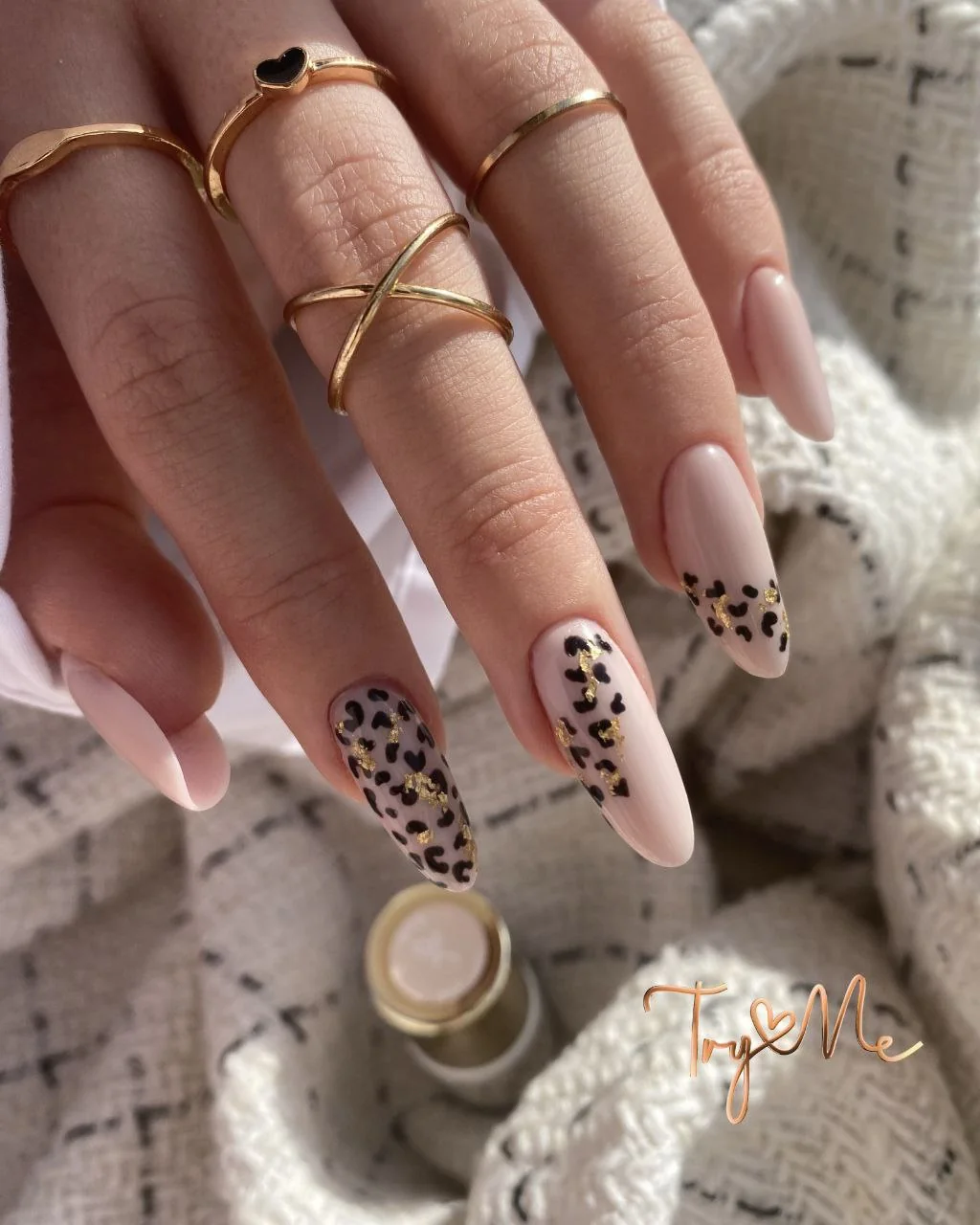Nude manicure z panterką TryLoveMe